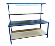 workbench complete with overhead lighting, anti static nylon worktop surface. Along with upper and lower shelf