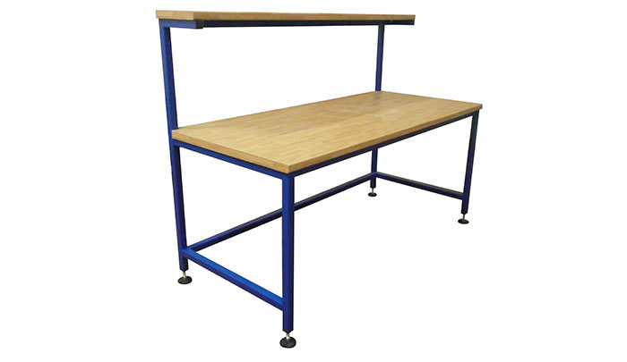 packing bench with upper shelf