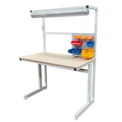 cantilver workbench with lin bins