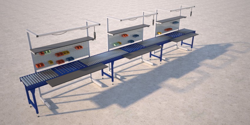 over conveyor workstations