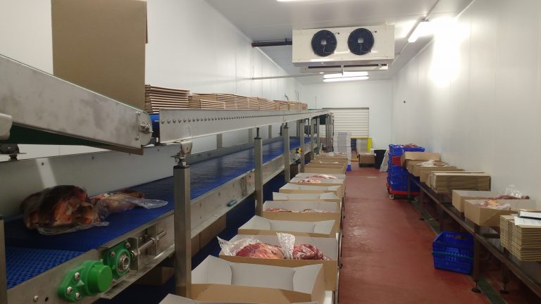 Food packing conveyor workstation