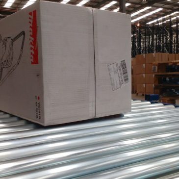 box on roller conveyor