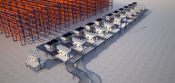 Bespoke packing cell with conveyors