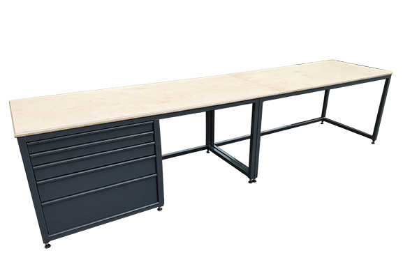 5 drawer heavy duty workbench-600 Robust workshop workbench - complete with small parts and tool storage