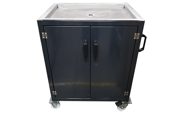 workshop – draining trolley – 570 Oil draining sink cupboard - engineering workshop
