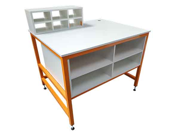 orange packing bench