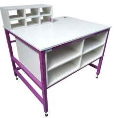 purple packing bench