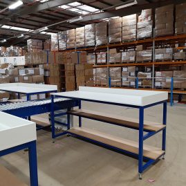 packing bench in warehouse