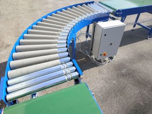 roller conveyor bends