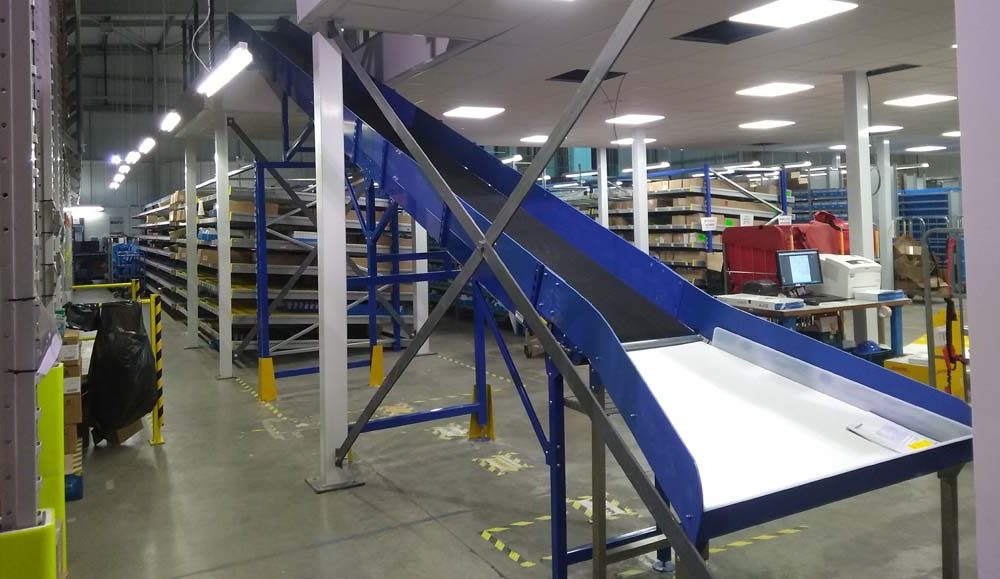 inclined belt conveyor