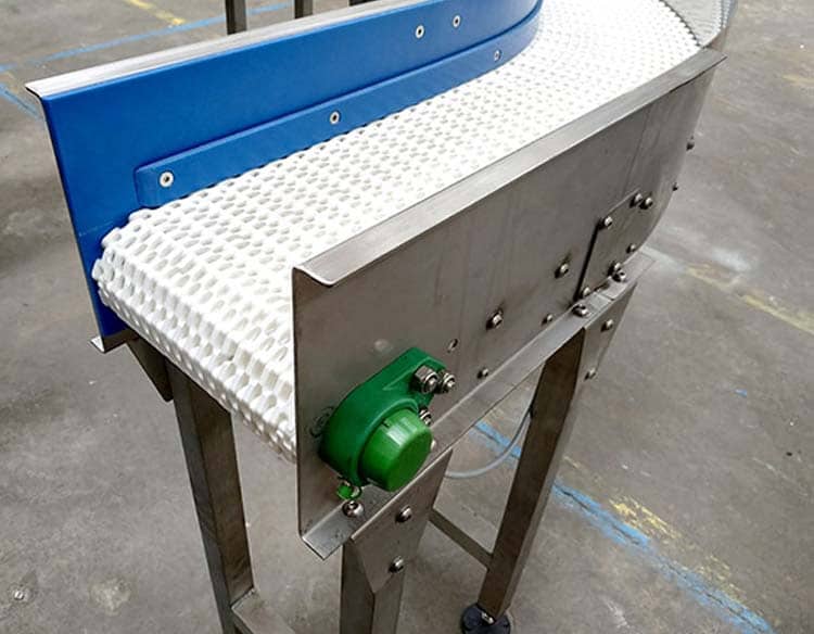 Curved modular belt conveyor plastic modular belt conveyor