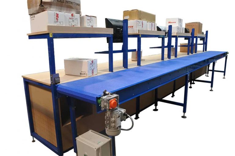Modular Belt Packing Conveyor System for Ecommerce