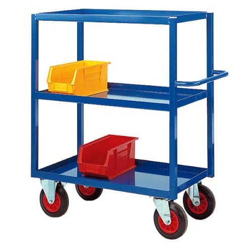 warehouse trolley with shelves