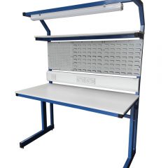 cantilever workbench with overhead light