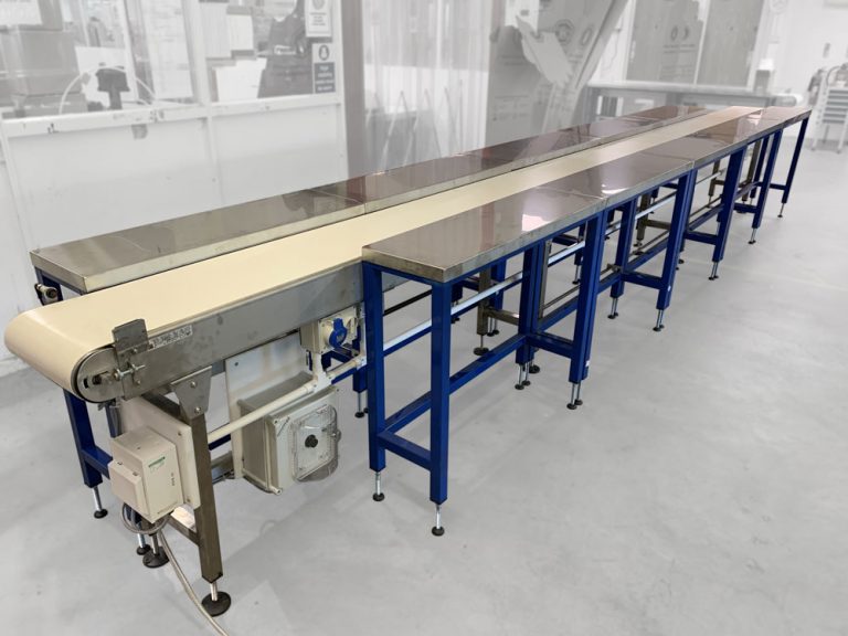 Stainless Steel Belt Conveyor for Cosmetics Packing Area