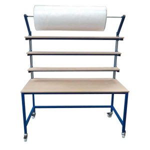 packing bench with roll holders