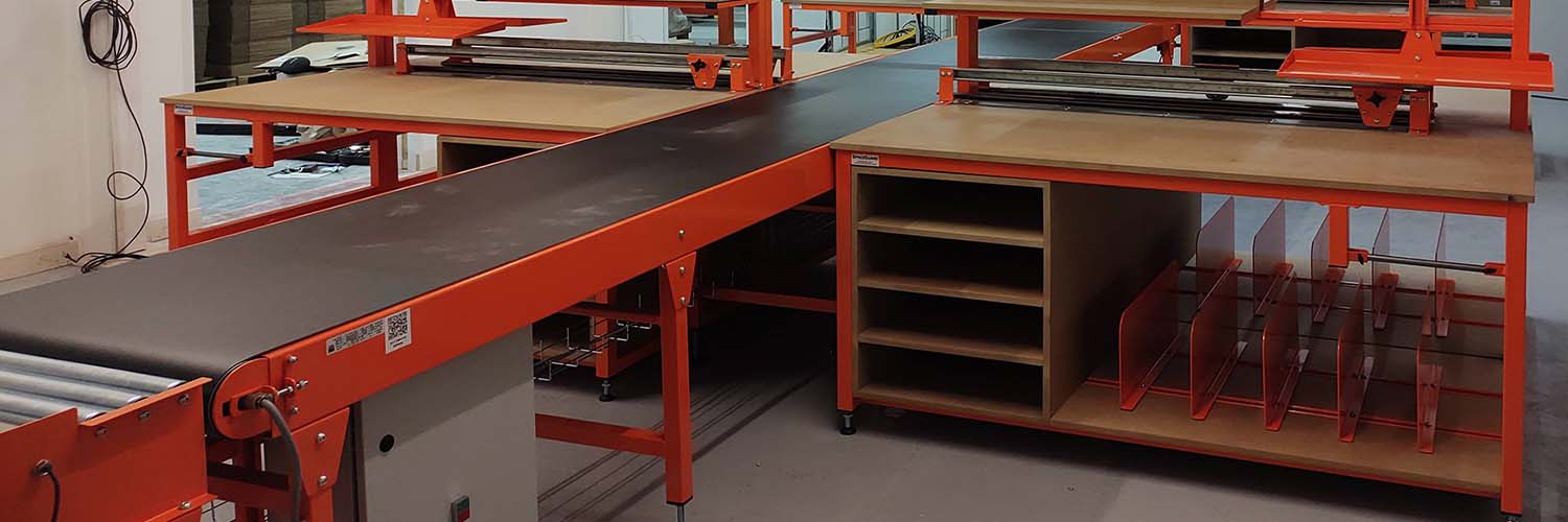 Belt conveyor packing line