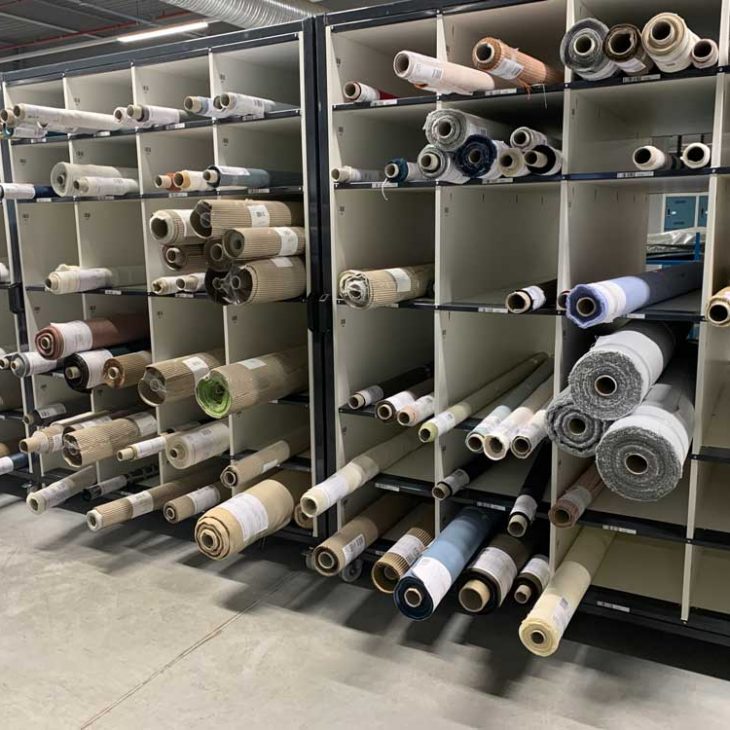 Fabric Roll Storage made to order in UK Spaceguard