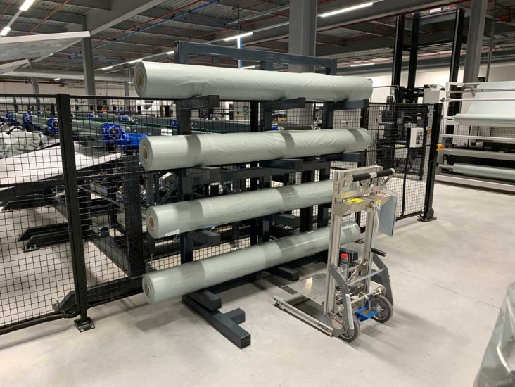 Fabric Roll Storage made to order in UK Spaceguard