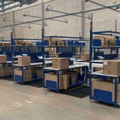 Distribution centre packing benches