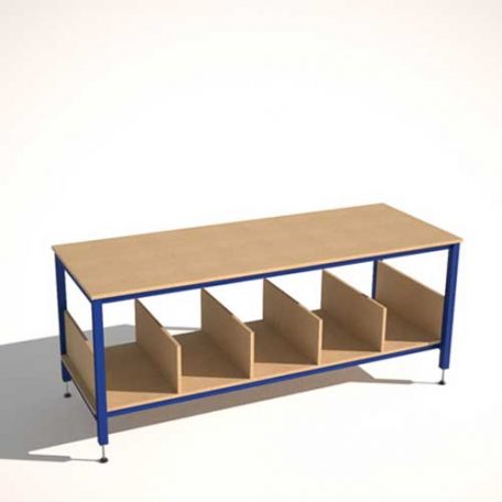 Packing Bench with Lower Shelf + MDF Dividers