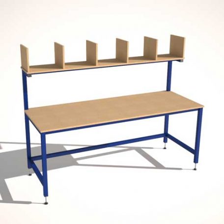Packing Bench with Upper Shelf + MDF Dividers