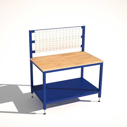 1200mm Wood top heavy duty bench + louvre panels