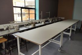 Mobile cutting tables for arts & textiles classrooms