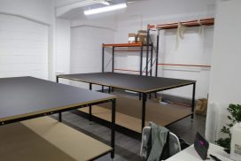 Cutting tables built on-site for sustainable fashion retailer