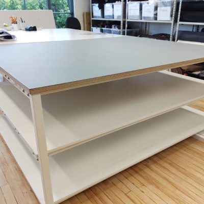 Cutting table for award winning fashion designer