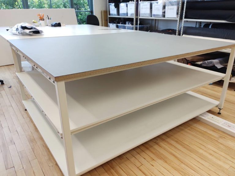 Cutting table for award winning fashion designer