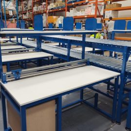 Gravity Conveyor with Packing Tables