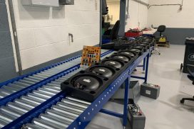 Gravity Roller Conveyor for Traffic Light Assembly Line