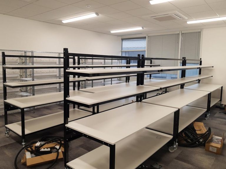 Mobile Workstations with Height Adjustable Shelving