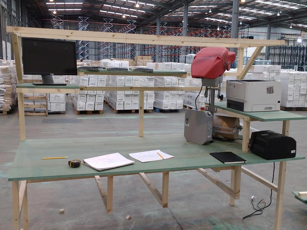Packing Bench Mock Up Packing Bench Mock Up