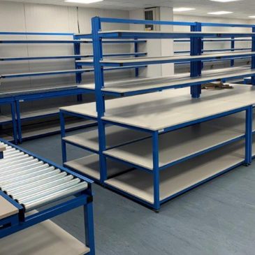 Workbenches with Adjustable Shelves & Roller Sections