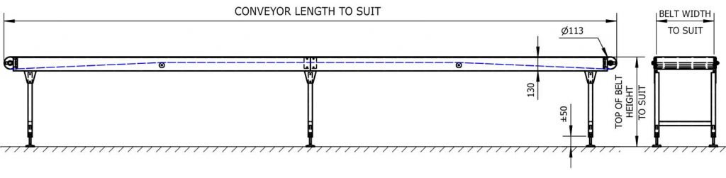 Example belt conveyor installation