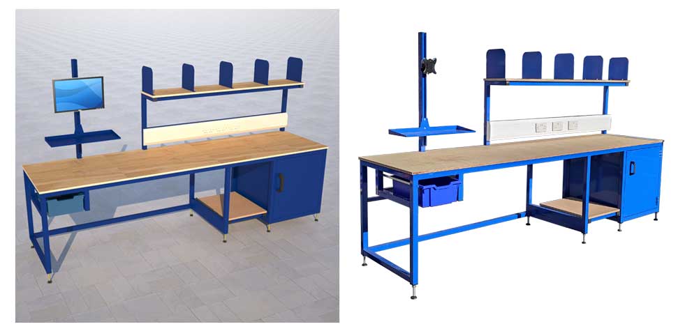 Industrial Workbench with Packing Equipment
