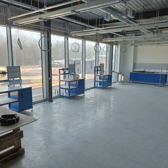 Workstations being installed