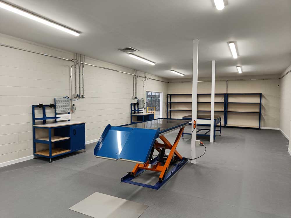 Installation - Ramp in repair room Height Adjustable Ramp Raised
