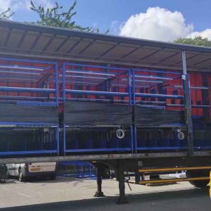 Packing benches wrapped and loaded