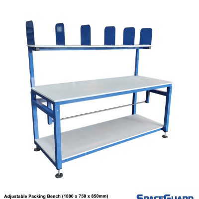 adjustable packing bench roll holder