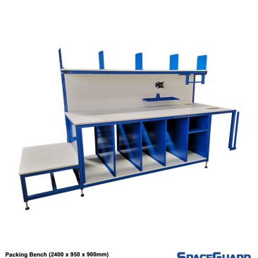 packing bench with lower shelf