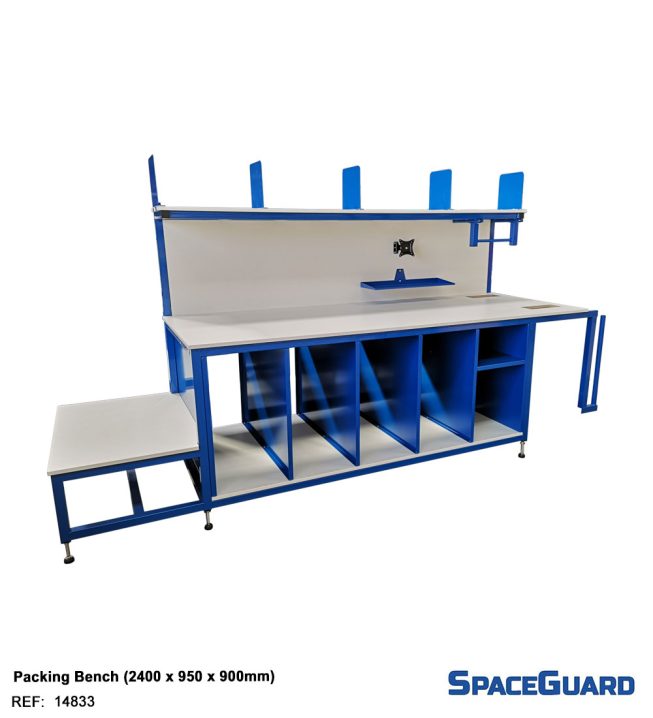 packing bench with lower shelf