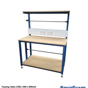 packing bench with electrical sockets