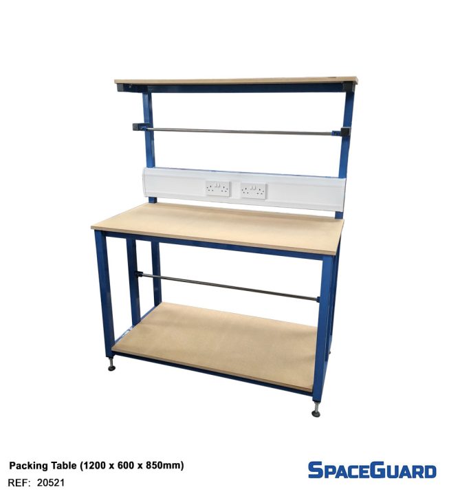 packing bench with electrical sockets