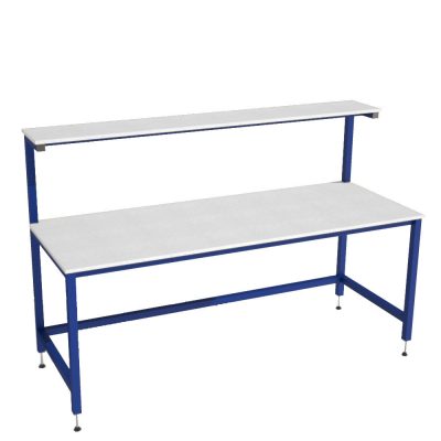 Packing Table with Upper Shelf