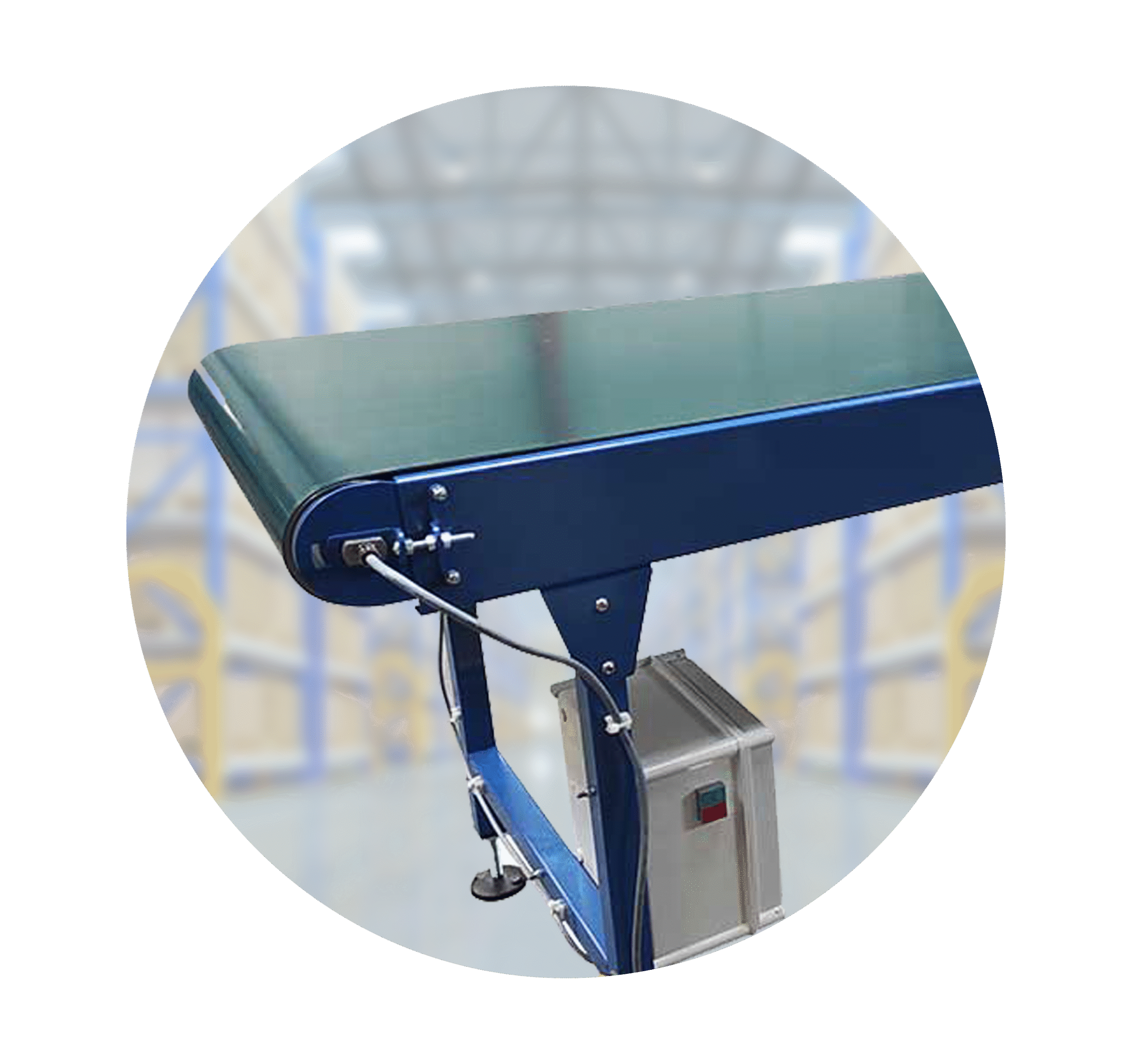 belt conveyor with steel frame and control box