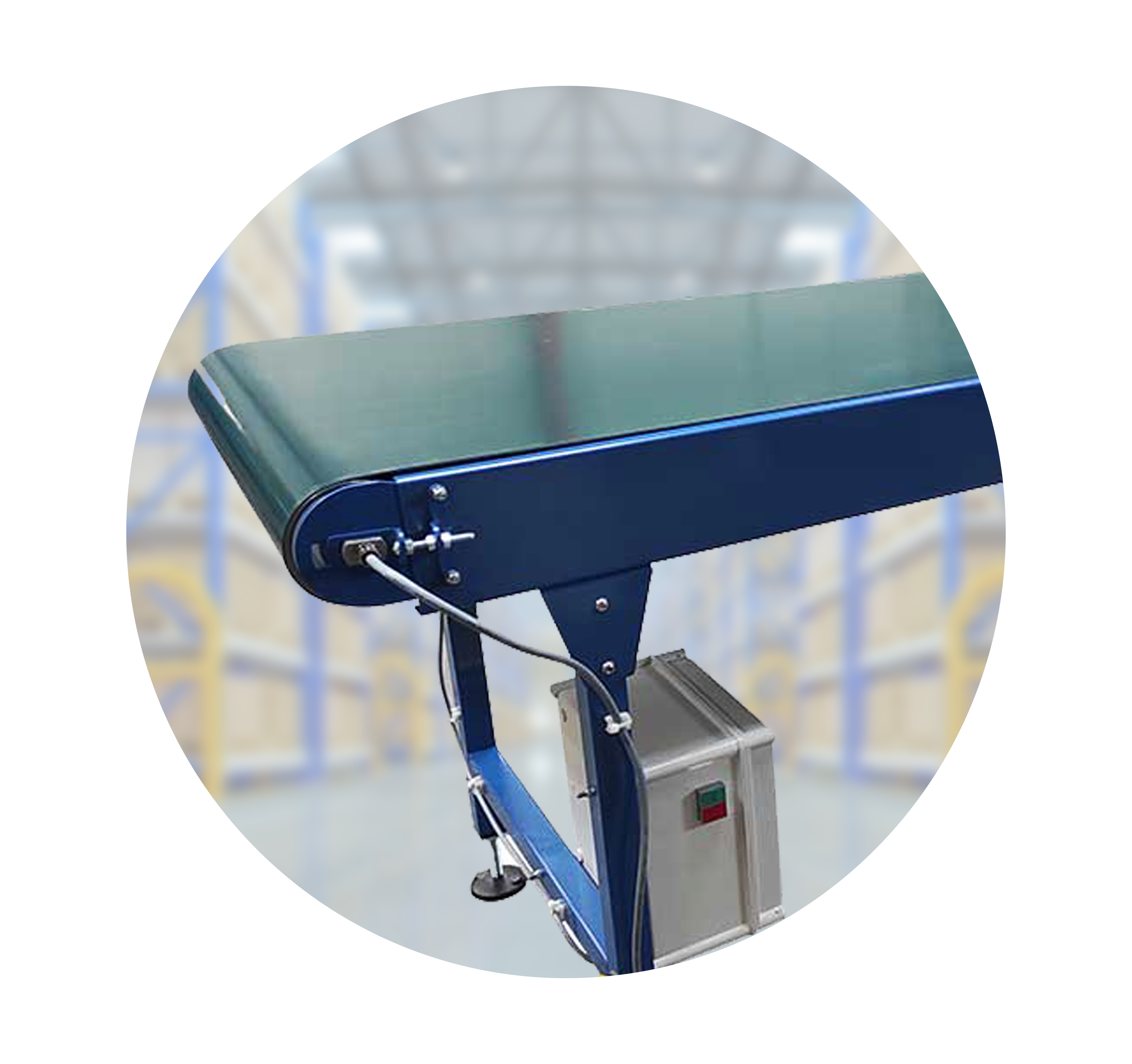 belt conveyor with steel frame and control box