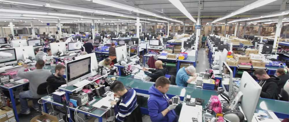 Mobile phone return processing bench